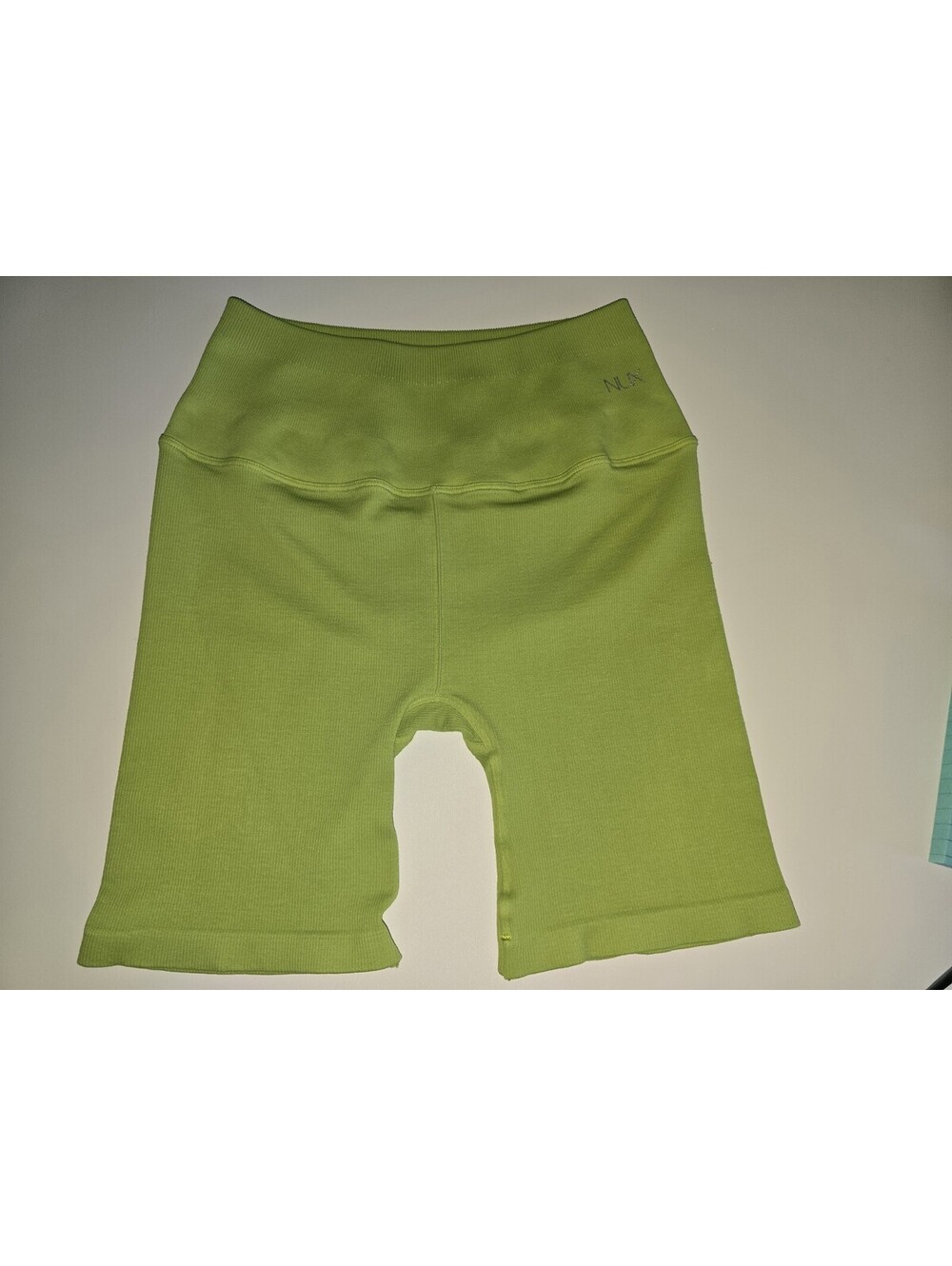 Nux The Good Short Bike Mineral Wash Green Ribbed High Rise Biker Shorts Small